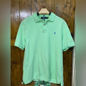 Polo Ralph Lauren mens Shirt Large Classic Fit Green Short Sleeve blue PONY